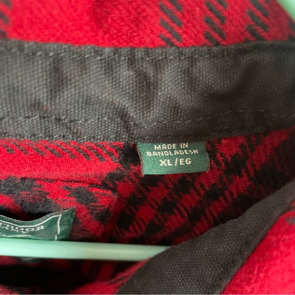 Woolrich Shacket Mens XL Red Plaid Check Flannel Button Up Long Sleeve Pockets - Picture 10 of 15